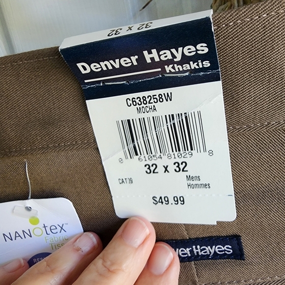 NWT Denver Hayes Nanotex Spill Resistant Wrinkle Resistant Khakis Brown 30x32 - Picture 7 of 11